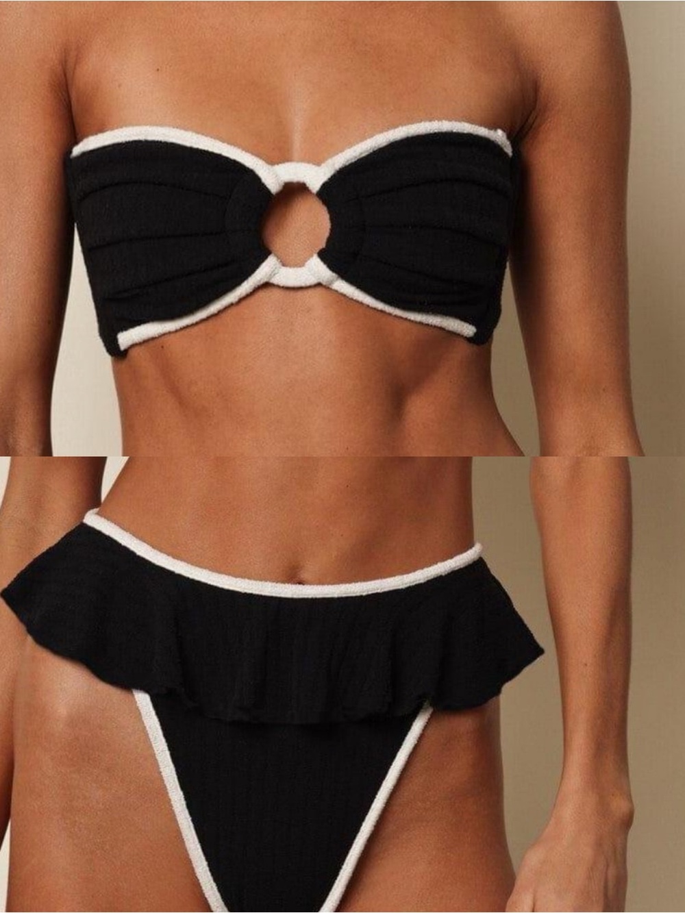 Montce Bikini Black Cream Binded XS